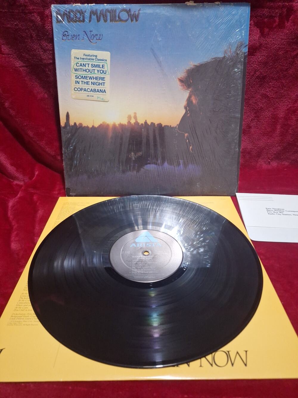 Barry Manilow – Even Now LP (1978 Arista AB 4164, VG+/EX, Shrink, Insert)